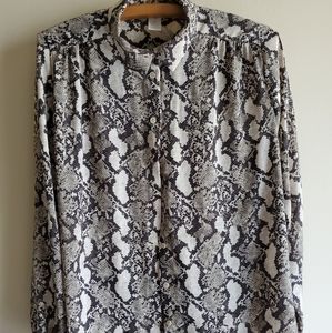 H & M snake skin print top size 10